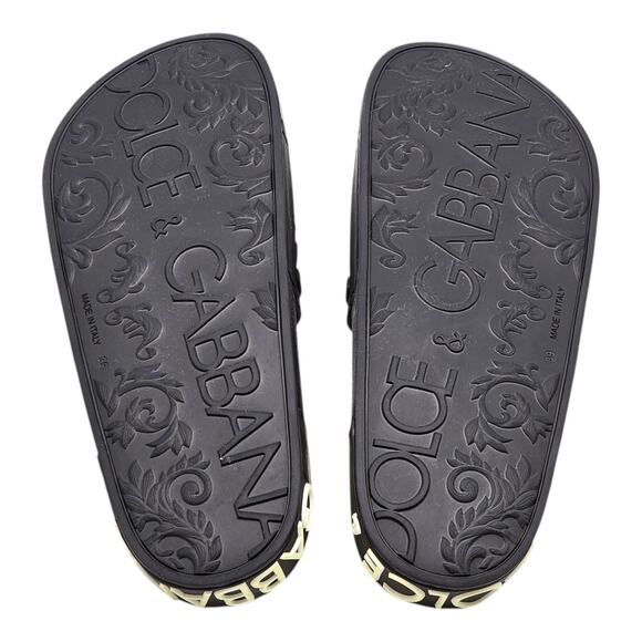 Dolce & Gabbana Logo Saint Barth Rubber Pool Slides Black EU 39 US 9 - NWB $320 - Picture 6 of 7